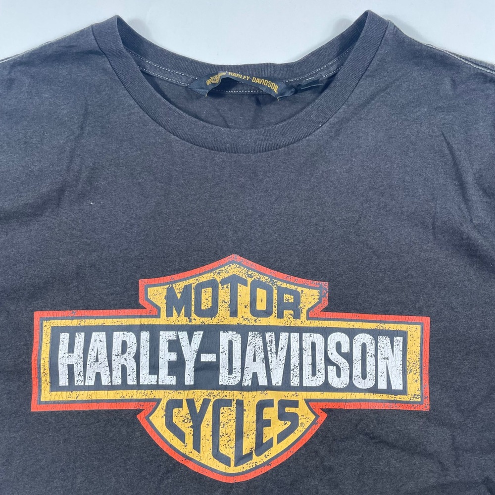 Harley-Davidson Graphic T-Shirt Mens 2XL Bar and Shield Black Single Stitch VTG